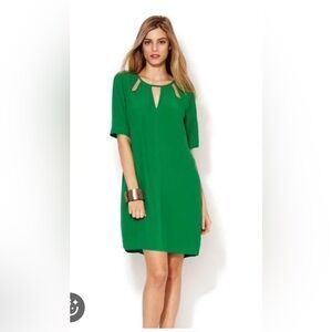 Bcbgmaxazria Rosetta Kelly green keyhole cutout mini shift dress XS